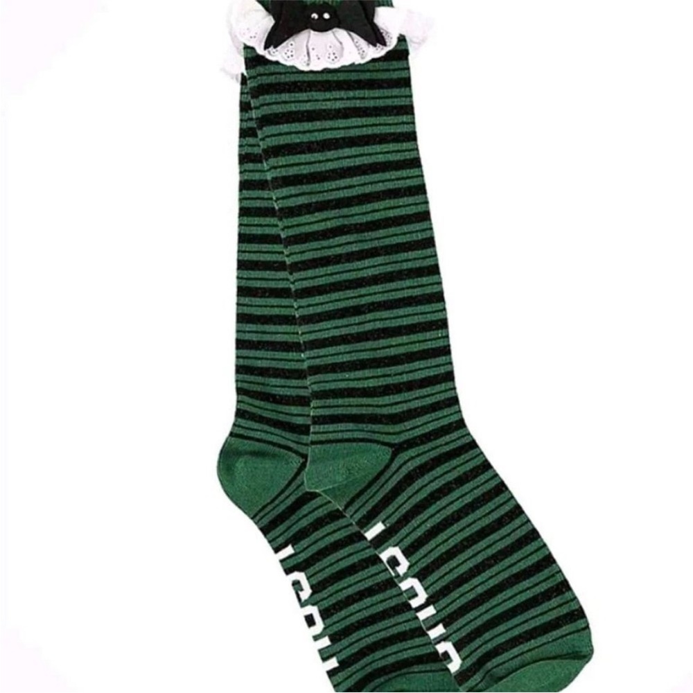 Disney Green and Black Striped Knee-High Socks